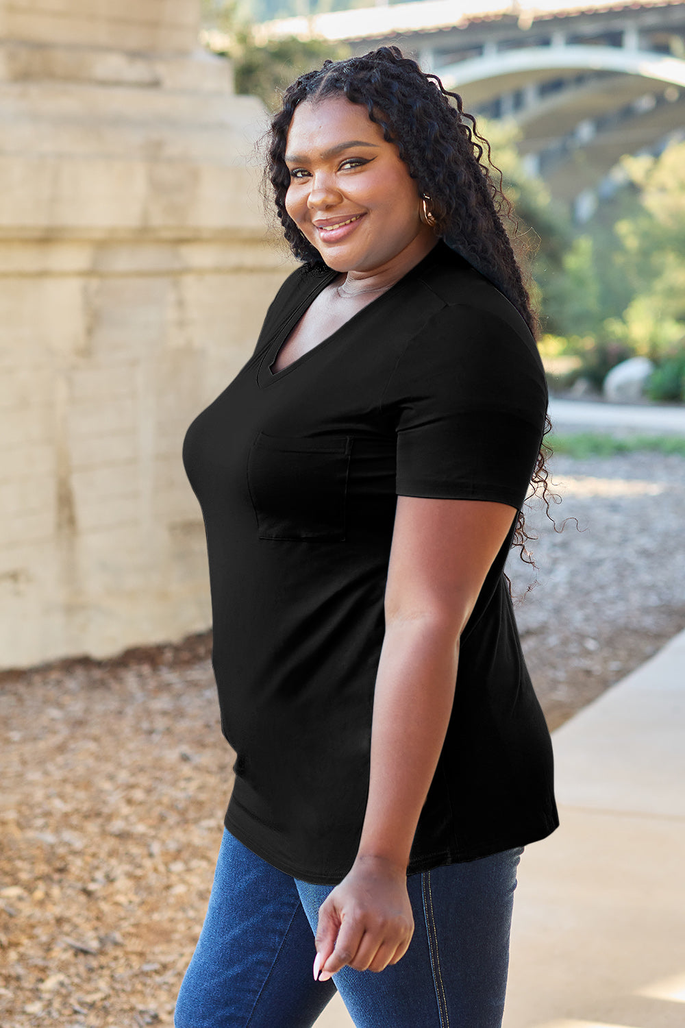 Basic Bae Bamboo Full Size V-Neck Short Sleeve T-Shirt - MyEmpired