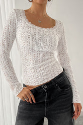 Lace Detail Long Sleeve T-Shirt - MyEmpired