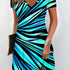 Multicolor Short Sleeve Dress - MyEmpired