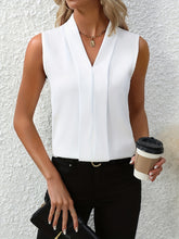 Chic V-neck Blouse, Elegant Sleeveless - MyEmpired
