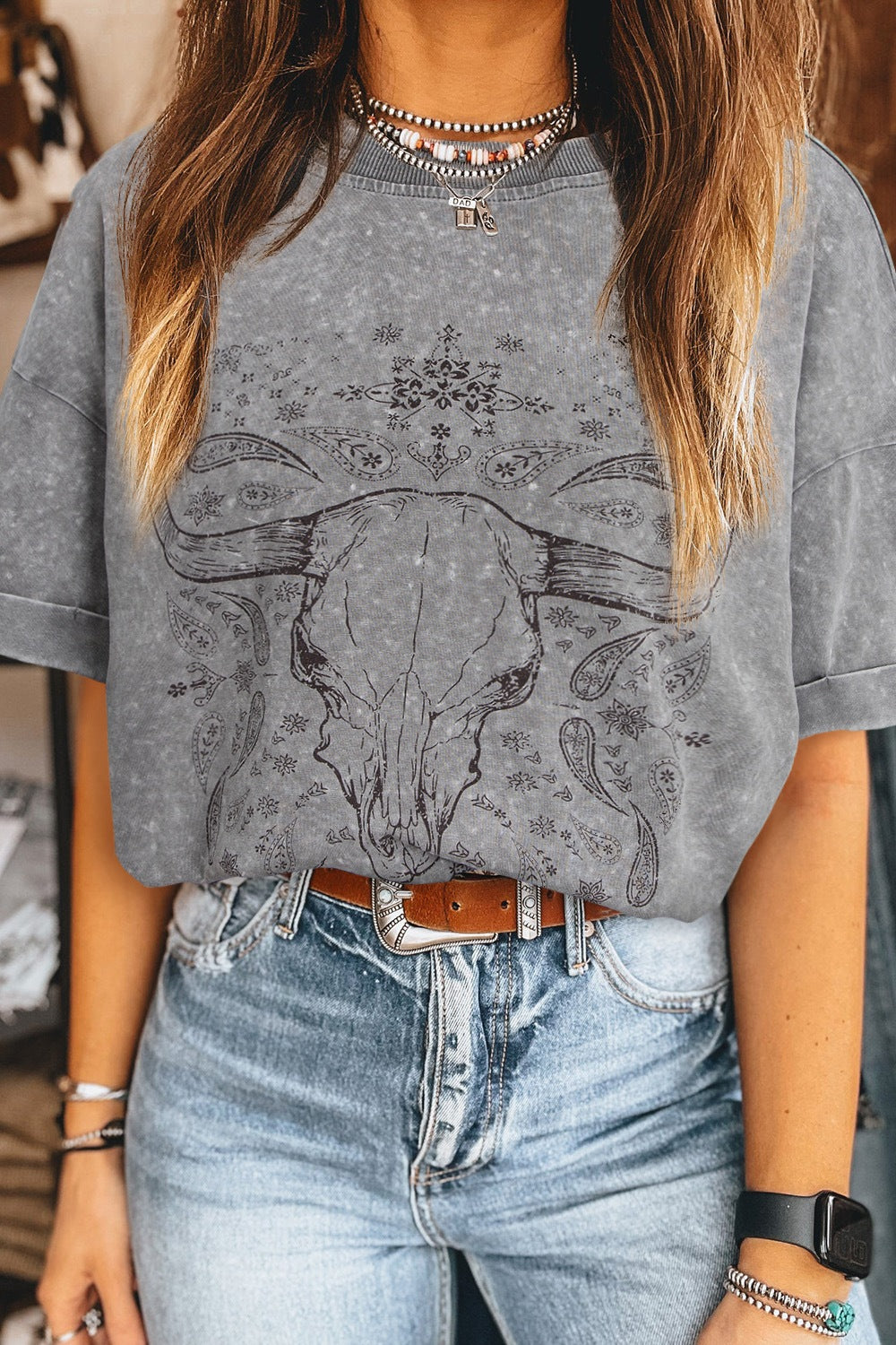 Bull Head Round Neck Half Sleeve T-Shirt - MyEmpired