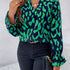 Leopard Print Notch Neck Blouse - MyEmpired
