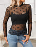 Floral Mock Neck Long Sleeve Mesh Top - MyEmpired
