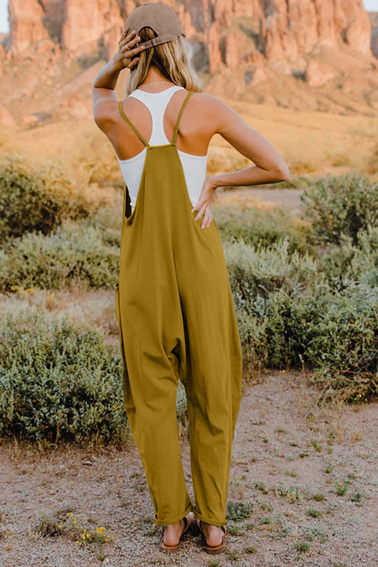 Double Take Full Size V-Neck Sleeveless Jumpsuit with Pockets - MyEmpired