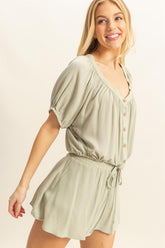 HYFVE Drawstring Hem Short Sleeve Top and Skort Set - MyEmpired