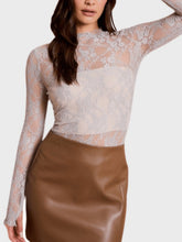 Lace Mock Neck Long Sleeve Top - MyEmpired