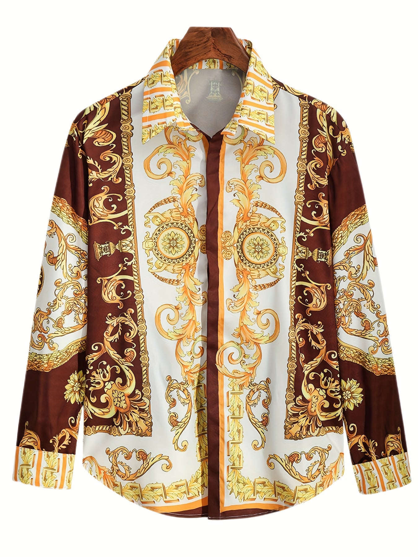 Baroque Style Pattern Men's Long Sleeve