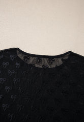 Bow Round Neck Long Sleeve Top - MyEmpired