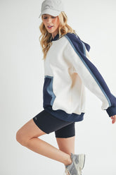 Aemi + Co Color Block Kangaroo Pocketed Hoodie - MyEmpired