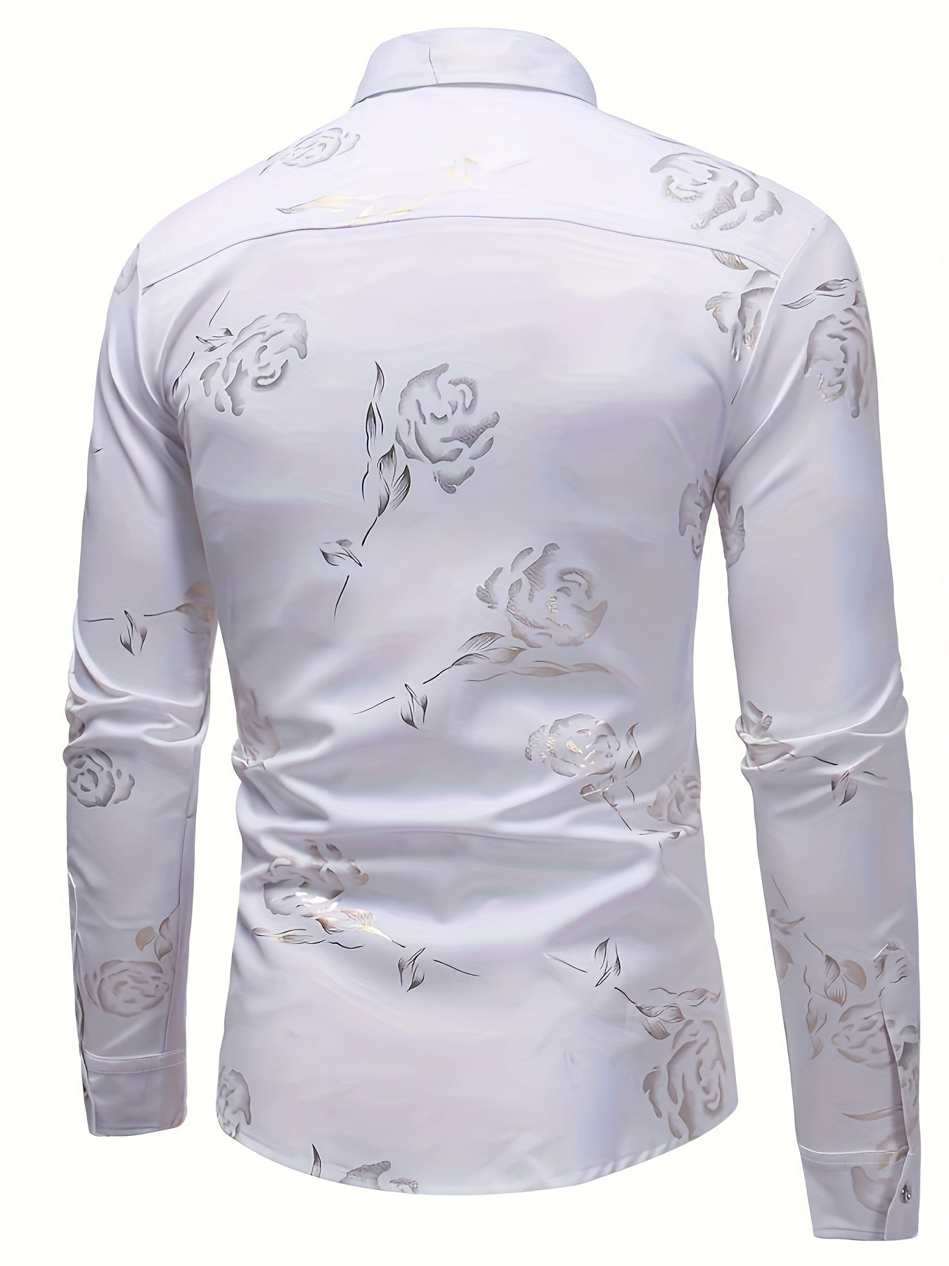 Floral Print Men's Formal Long Sleeve Shirt