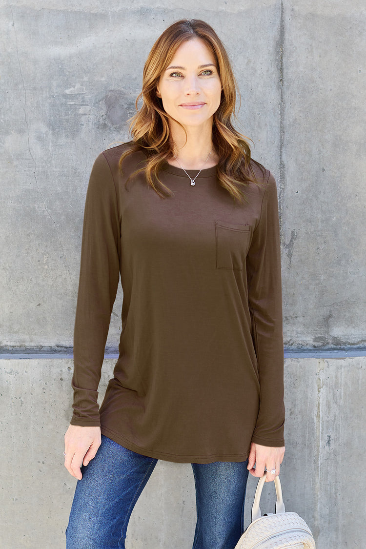Basic Bae Full Size Round Neck Long Sleeve Top - MyEmpired