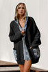 Double Take Full Size Hooded Denim Spliced Sweater Cardigan - MyEmpired