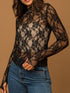 Lace Mock Neck Long Sleeve Top - MyEmpired