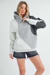 Aemi + Co Color Block Hoodie with Kangaroo Pocket - MyEmpired