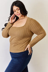 Basic Bae Full Size Ribbed Long Sleeve T-Shirt - MyEmpired