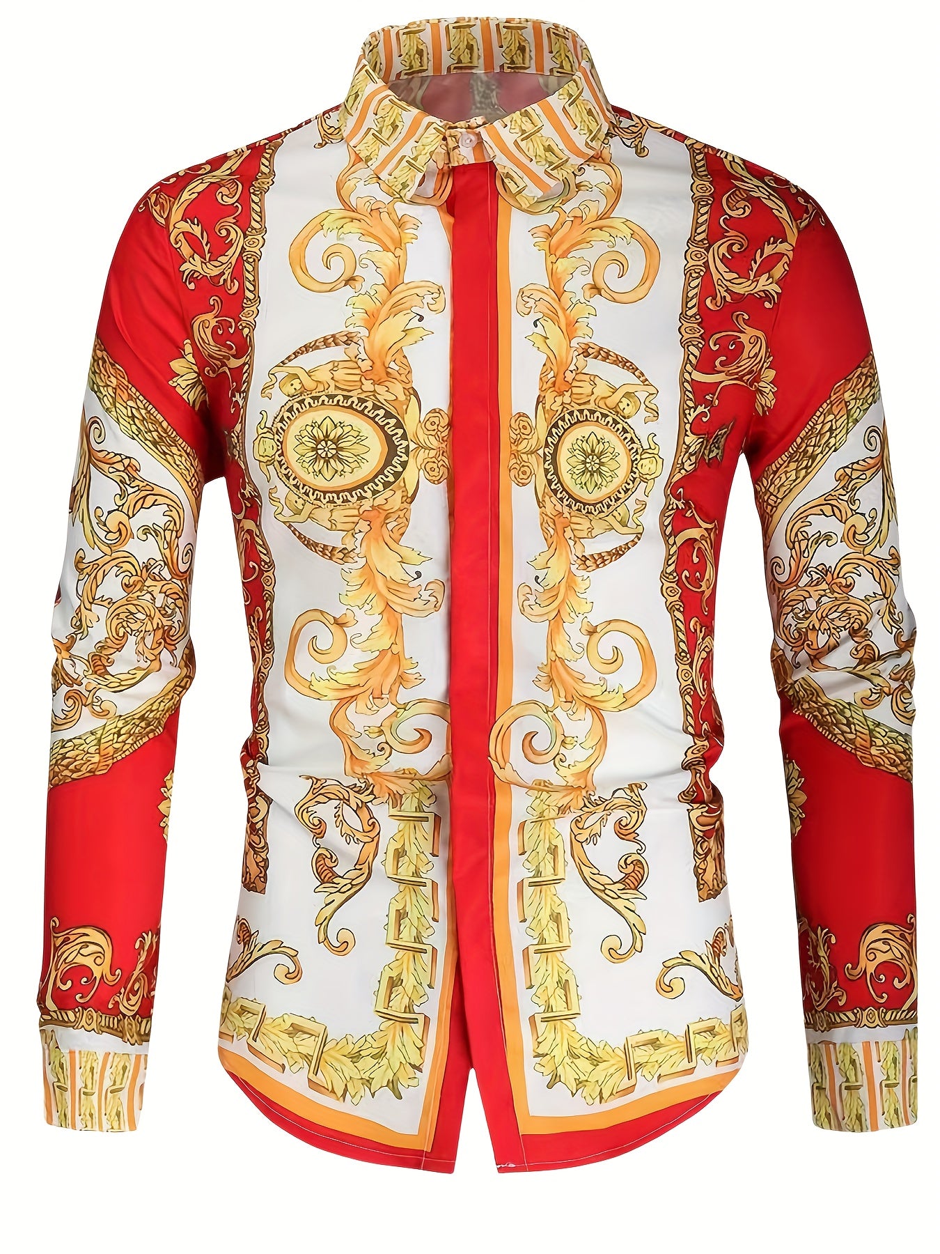 Baroque Style Pattern Men's Long Sleeve