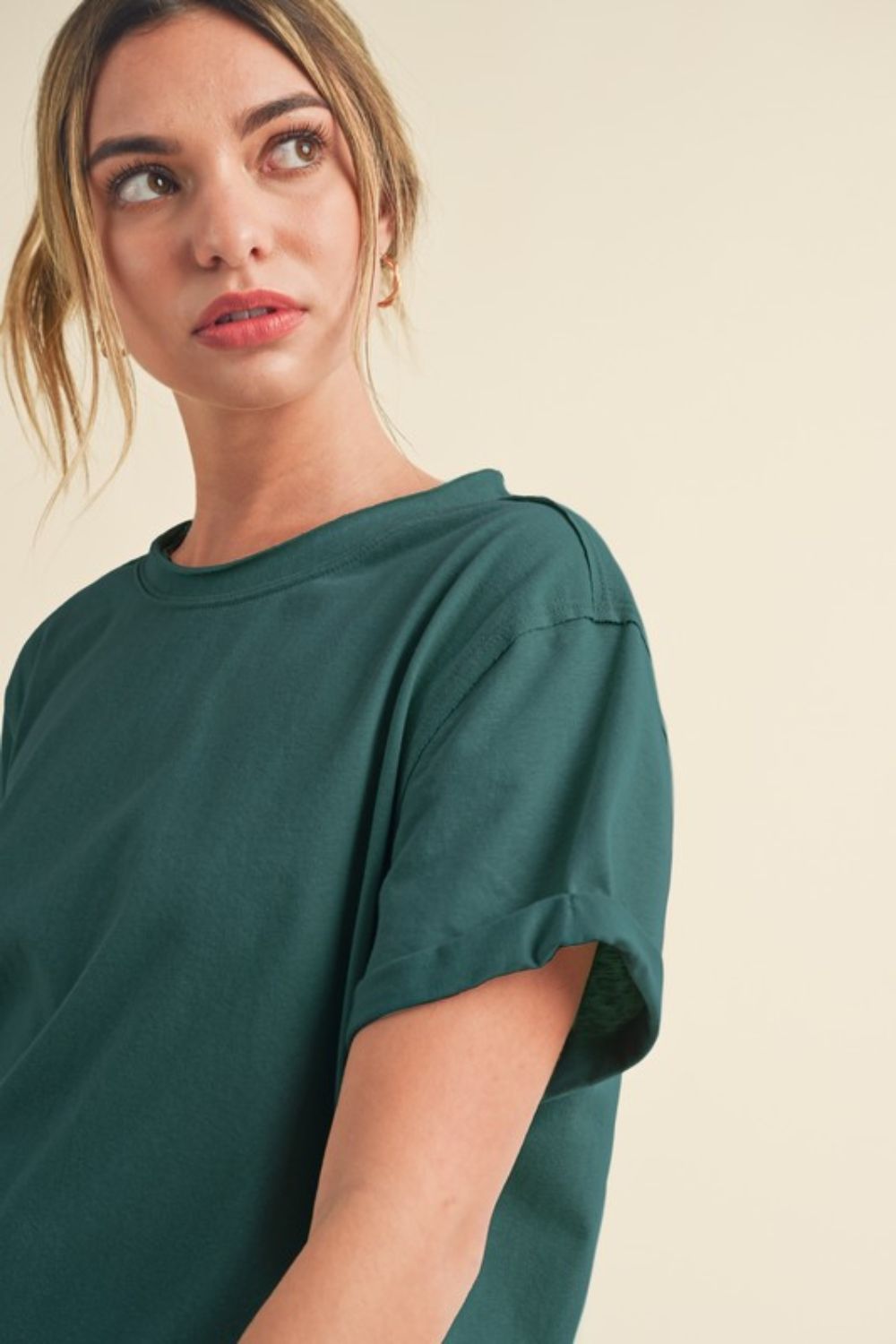 Aemi + Co Exposed Seam Round Neck Short Sleeve T-Shirt - MyEmpired
