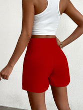 Fake Buttons High Waist Shorts, Elegant Loose Fit Shorts For Spring & Summer, Women&