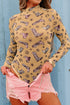 Printed Mock Neck Long Sleeve Bodysuit - MyEmpired