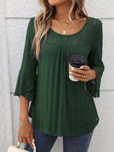 Round Neck Three-Quarter Sleeve Top - MyEmpired