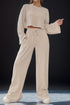 Round Neck Long Sleeve Top and Pants Set - MyEmpired
