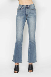 Judy Blue Full Size Tummy Control Back Embroidered Pocketed Bootcut Jeans Plus Size - MyEmpired