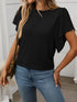 Round Neck Flutter Sleeve T-Shirt - MyEmpired