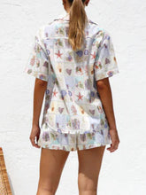 Printed Button Down Short Sleeve Top and Shorts Set - MyEmpired