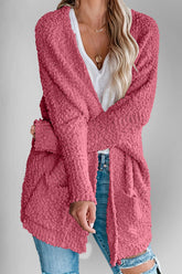 Double Take Pocketed Open Front Long Sleeve Cardigan - MyEmpired