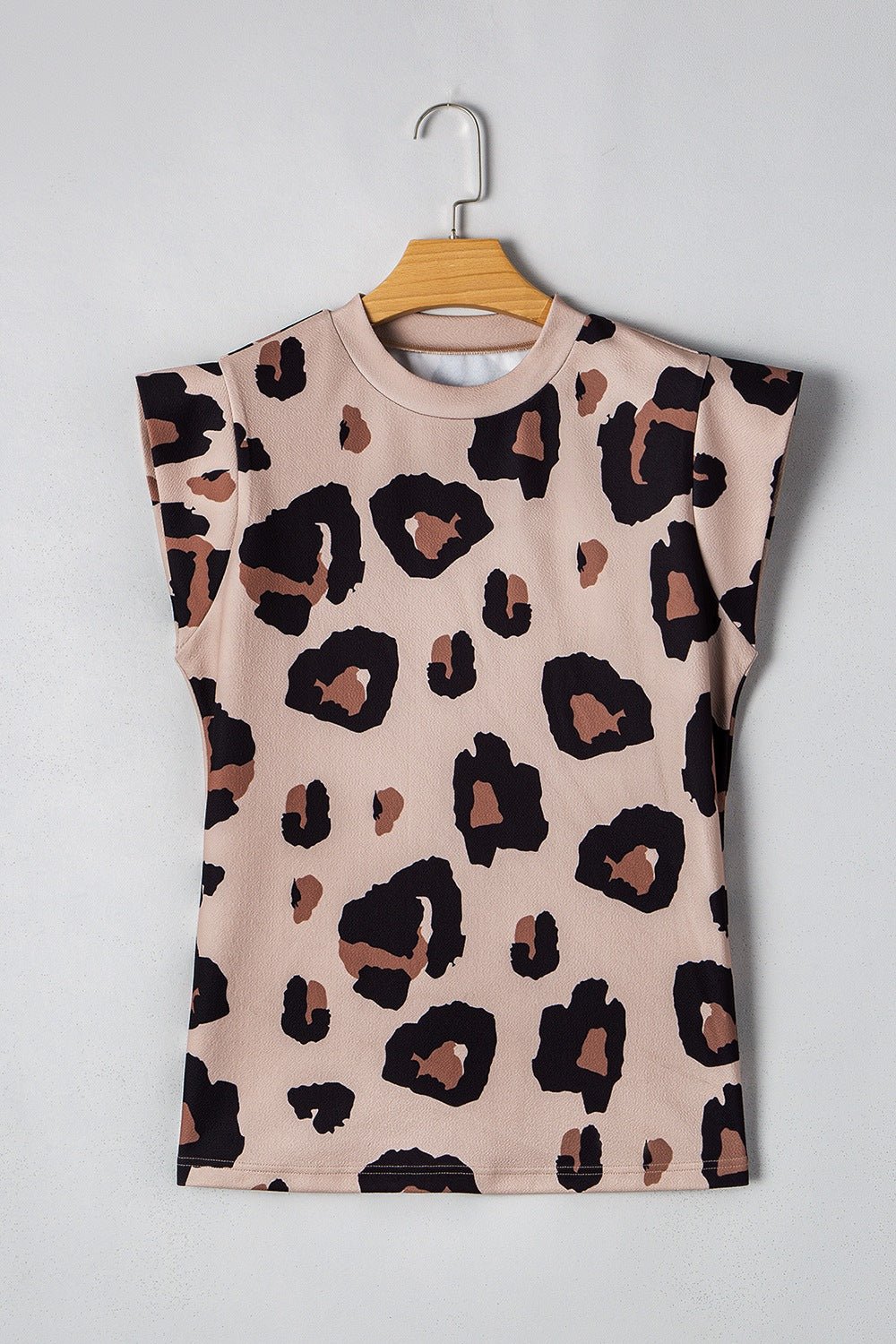 Leopard Round Neck Cap Sleeve T-Shirt - MyEmpired