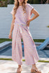 Striped Round Neck Short Sleeve Top and Pants Set - MyEmpired