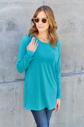 Basic Bae Full Size Round Neck Long Sleeve Top - MyEmpired