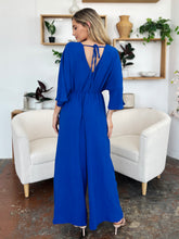 Double Take Full Size Surplice Wide Leg Jumpsuit with Pockets - MyEmpired