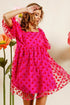 BiBi Polka Dot Mesh Puff Sleeve Dress - MyEmpired