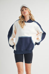 Aemi + Co Color Block Kangaroo Pocketed Hoodie - MyEmpired