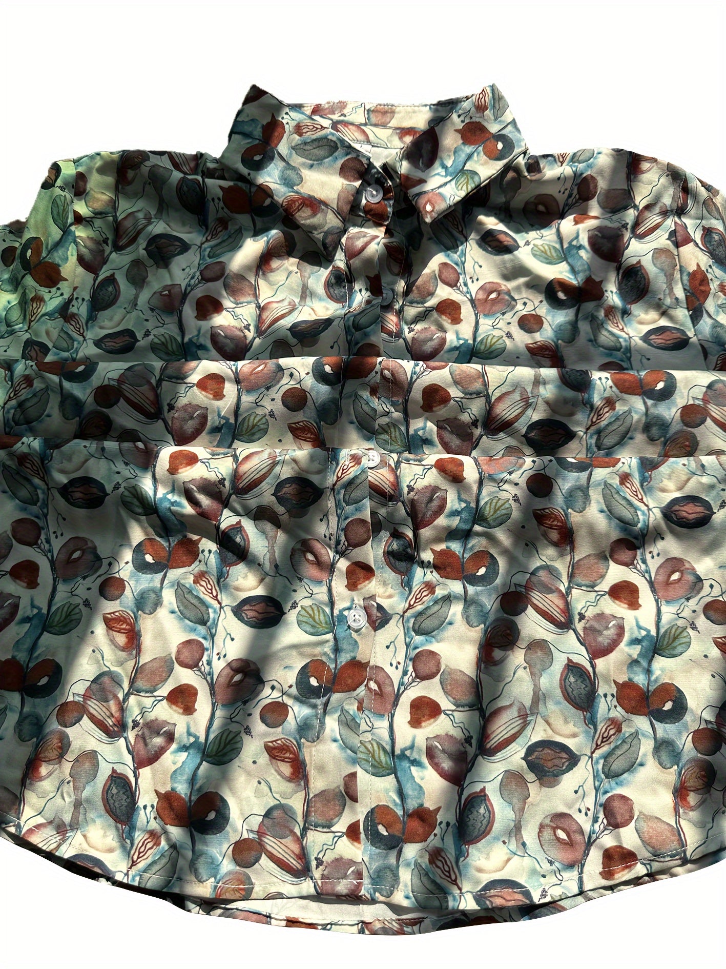 Allover Print Single-breasted Blouse - MyEmpired