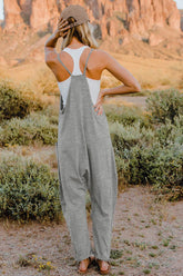 Double Take Full Size V-Neck Sleeveless Jumpsuit with Pockets - MyEmpired