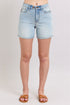 Judy Blue Full Size 2 Button Denim Shorts with Pockets Plus Size - MyEmpired