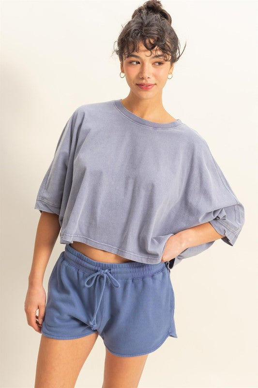 HYFVE Lightweight Round Neck Batwing Sleeve T-Shirt - MyEmpired