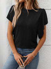 Round Neck Flutter Sleeve T-Shirt - MyEmpired