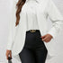 Solid Color Button Front Shirt, Elegant Long Sleeve Shirt For Spring & Fall, Women&