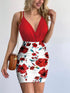 Surplice Spaghetti Strap Top and Printed Mini Skirt Set - MyEmpired