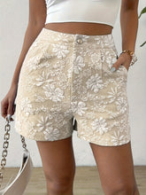 Elegant Floral Jacquard Shorts - MyEmpired