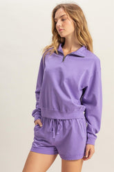 HYFVE Quarter Zip Drop Shoulder Sweatshirt - MyEmpired