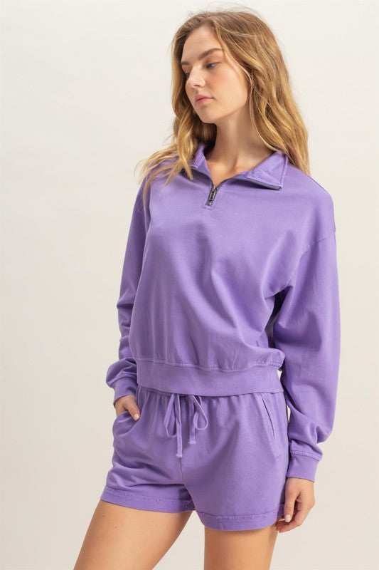 HYFVE Quarter Zip Drop Shoulder Sweatshirt - MyEmpired