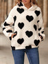 Fuzzy Heart Pocketed Dropped Shoulder Hoodie - MyEmpired