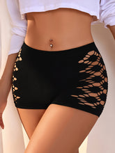 Sexy Lingerie Set, Solid Seamless Hollow Out Strapless Bandeaus & Panties, Women&
