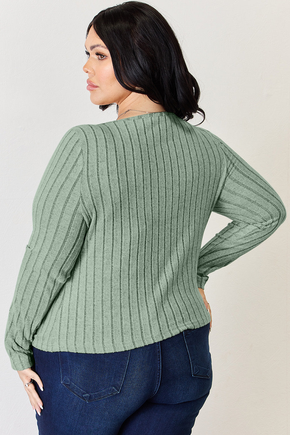 Basic Bae Full Size Ribbed Long Sleeve T-Shirt - MyEmpired