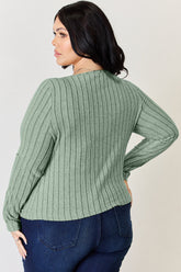Basic Bae Full Size Ribbed Long Sleeve T-Shirt - MyEmpired
