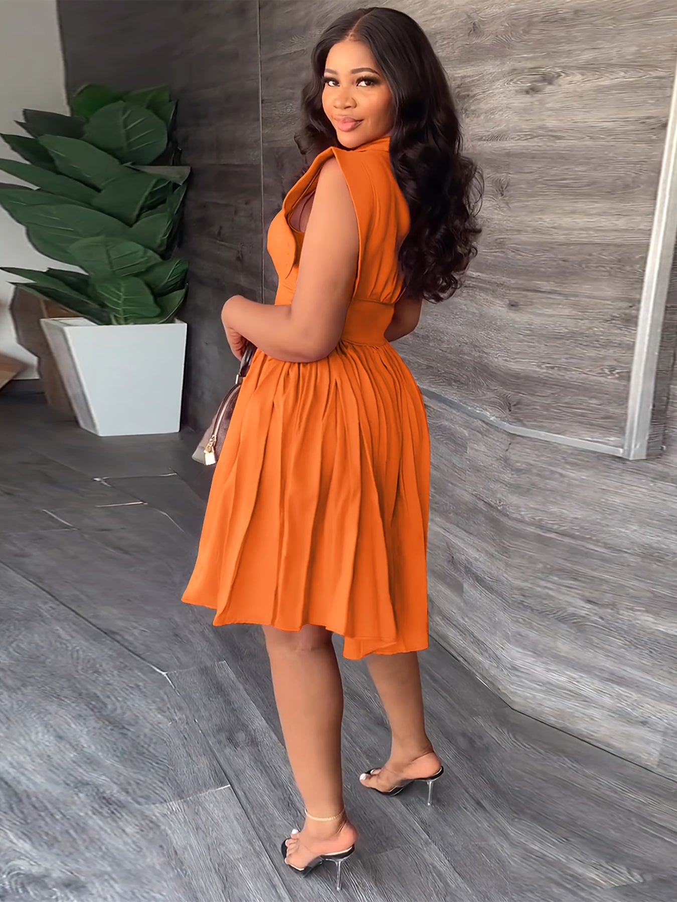 Slim Waist Ruffle Dress